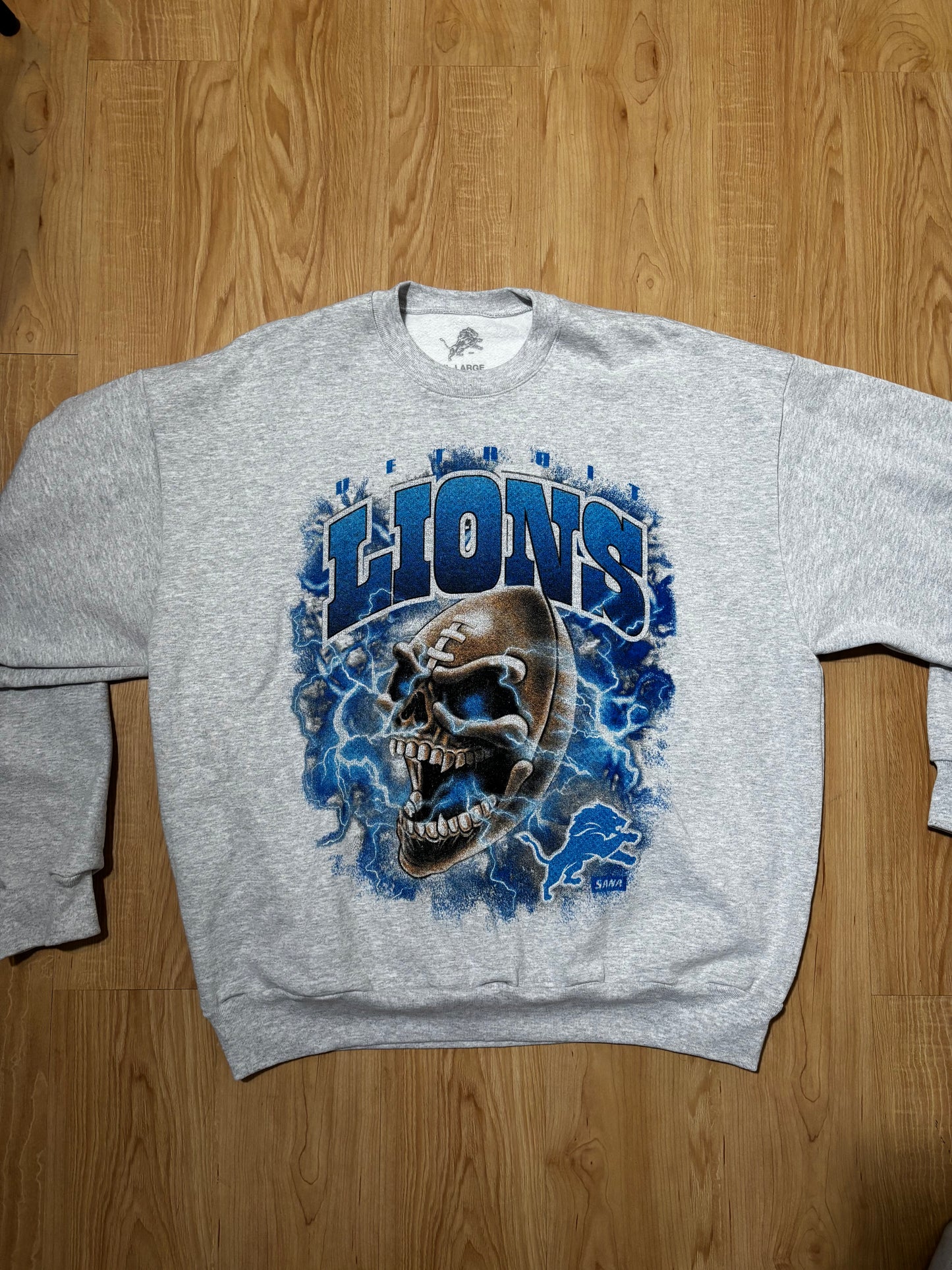 SANA Lions Skull Football Crew 'Ash Gray'